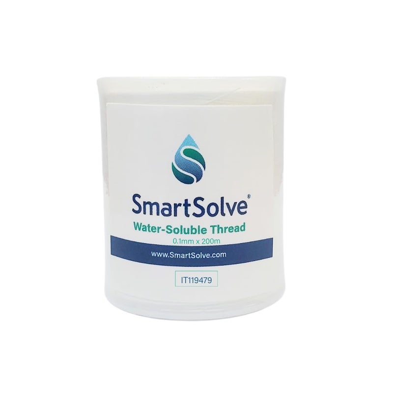 SmartSolve Water-Soluble Thread | Dissolves Quickly in Warm Water | Biodegradable | Eco-Friendly | Quilting, Sewing, Crafts, Balloon String, Hanging Tags | 0.1mm x 200m Spool | White - Image 1